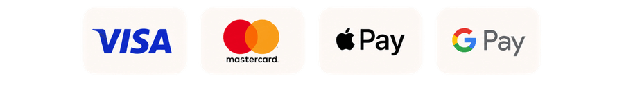 Visa, Mastercard, PayPal, Apple Pay y Google Pay